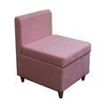 Gfancy Fixtures 29 in. Mod Pink Mauve Microfiber Armless Accent Chair with Storage GF3107131